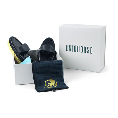 Geschenkset mit Kardätsche und Wurzelbürste